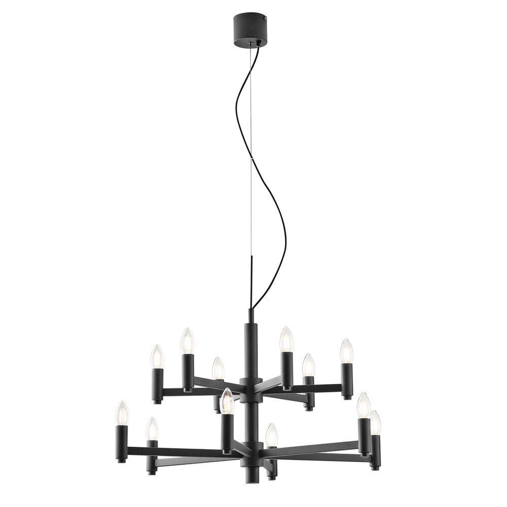 LAMPADARIO KAROL GRIGIO 12XE14 72X120CM