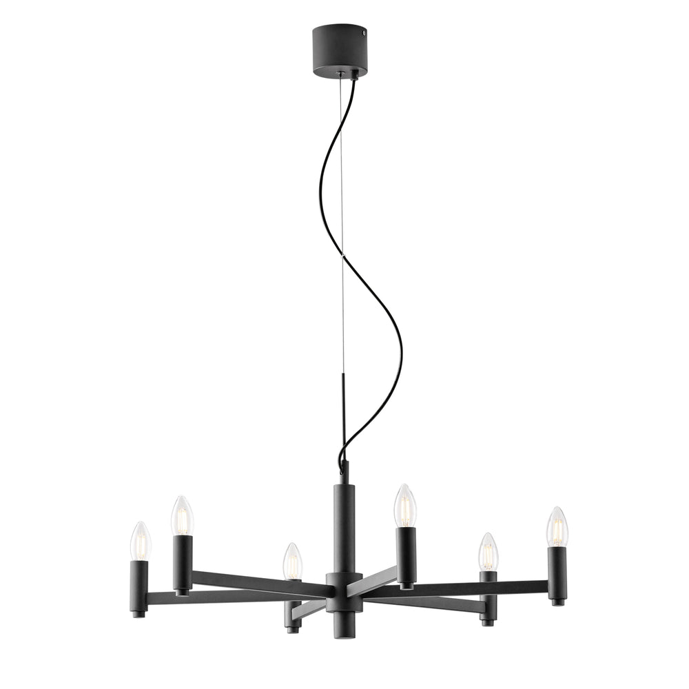 LAMPADARIO KAROL GRIGIO 6XE14 72X120CM