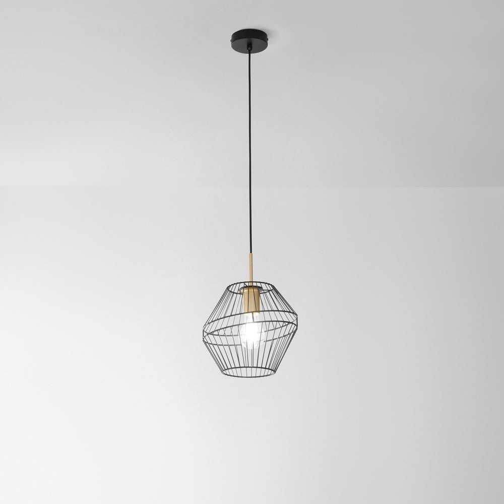 SOSPENSIONE KIKO NERA/ORO 1XE27 25X25X150CM