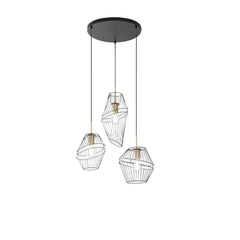 SOSPENSIONE KIKO NERA/ORO 3XE27 42X40X150CM