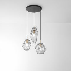 SOSPENSIONE KIKO NERA/ORO 3XE27 42X40X150CM