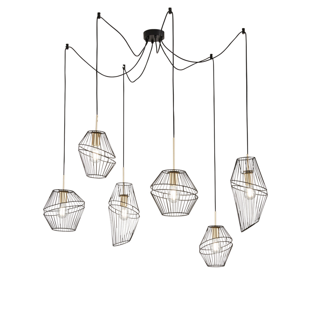 SOSPENSIONE KIKO NERA/ORO 6XE27 65X250CM