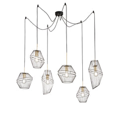 SOSPENSIONE KIKO NERA/ORO 6XE27 65X250CM