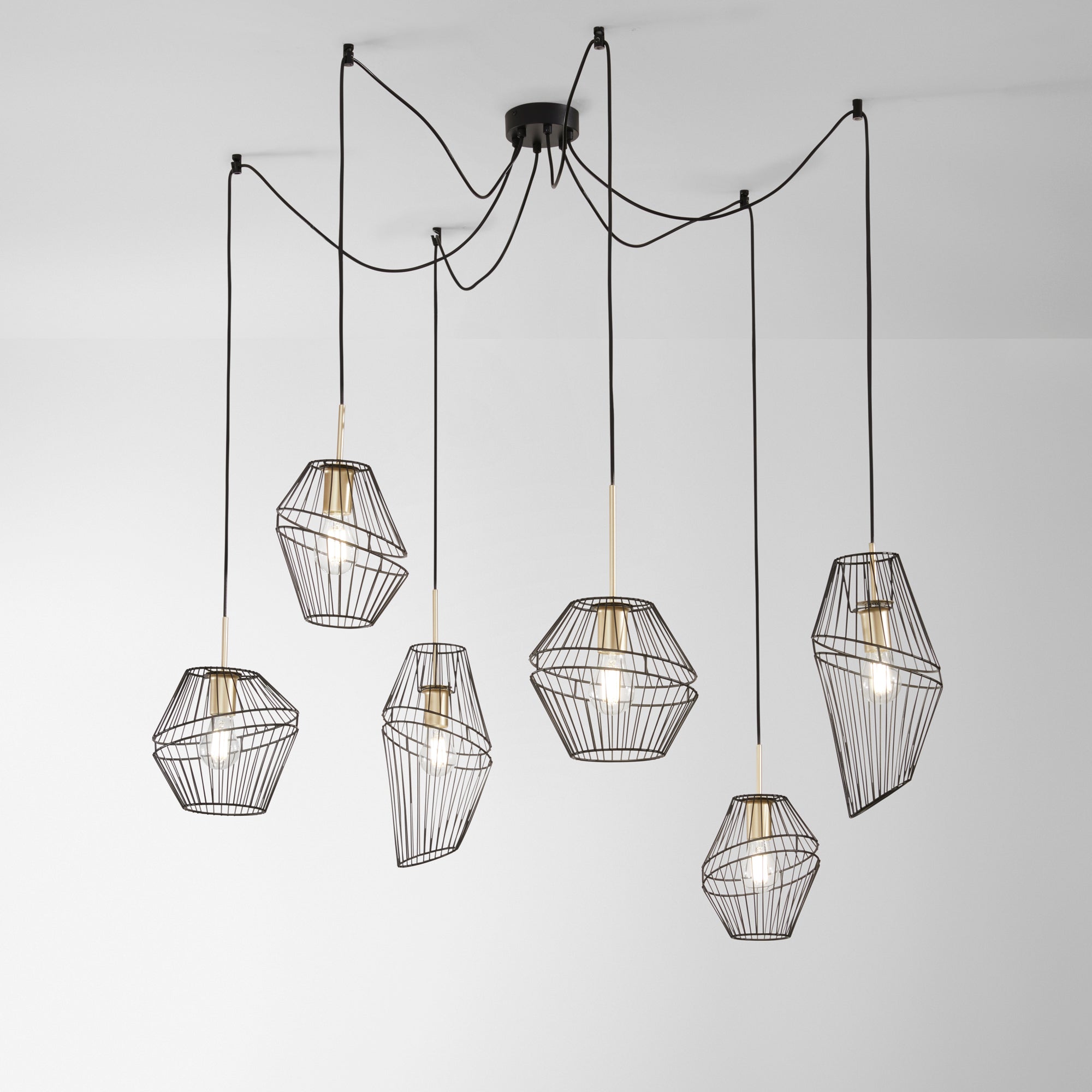 SOSPENSIONE KIKO NERA/ORO 6XE27 65X250CM