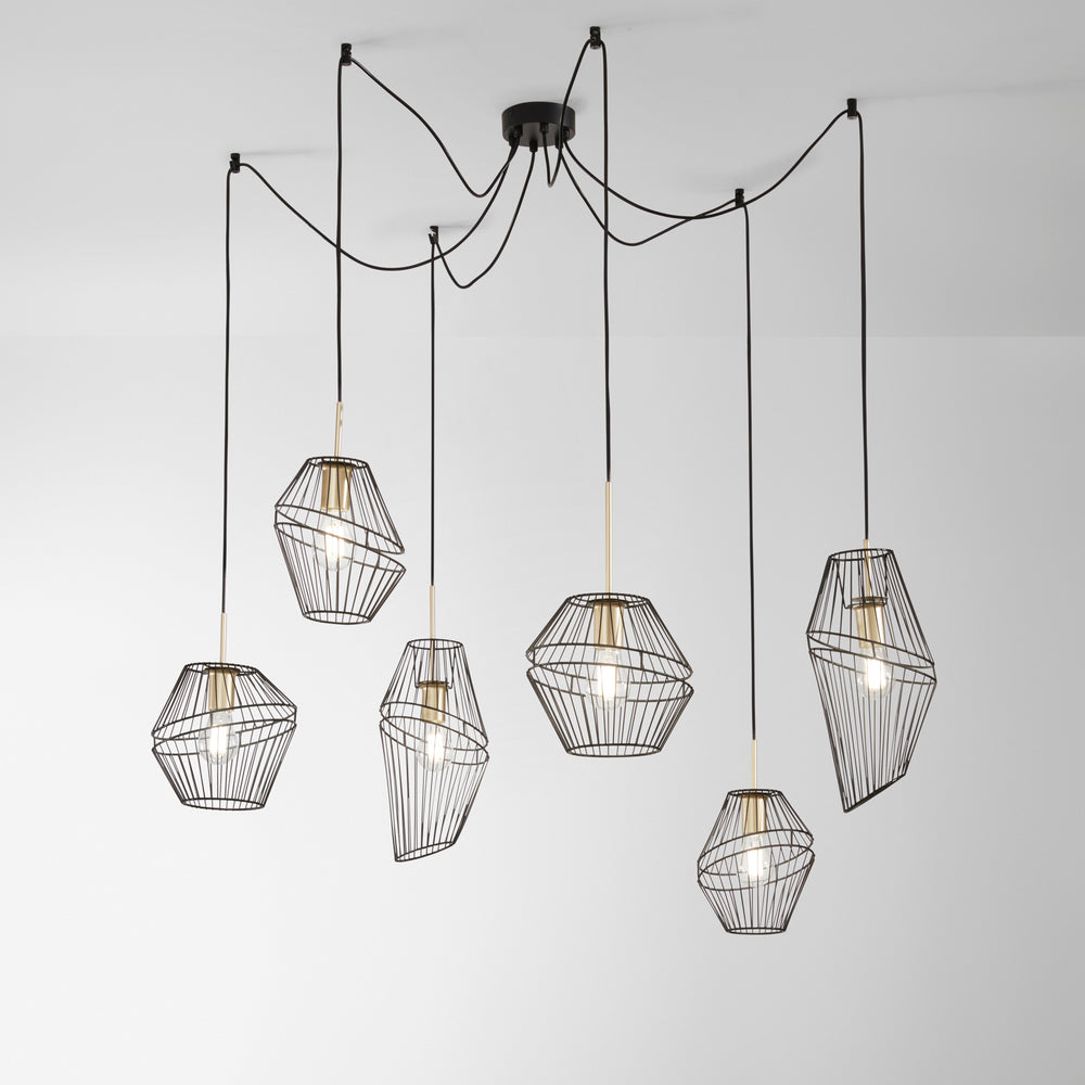SOSPENSIONE KIKO NERA/ORO 6XE27 65X250CM