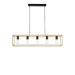 SOSPENSIONE KIMERA NERA/ORO 5XE27 100X20X150CM