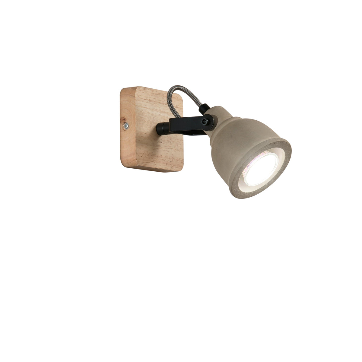 "Applique KISA con base in legno e 1 diffusore in cemento"