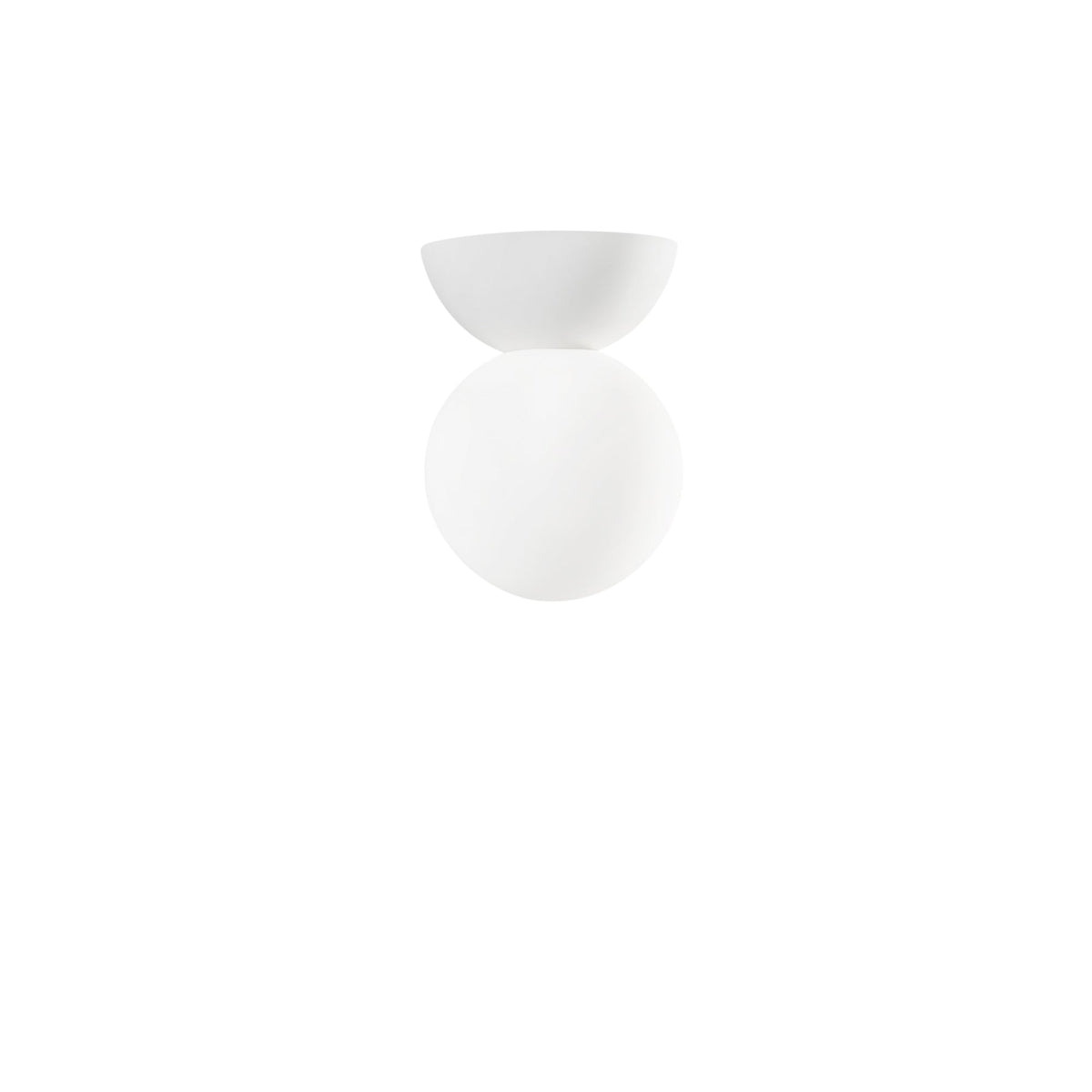 "Plafoniera KISS in gesso e acrilico bianco"