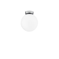 "Plafoniera CITY in metallo cromato con diffusore in vetro bianco 15 cm."