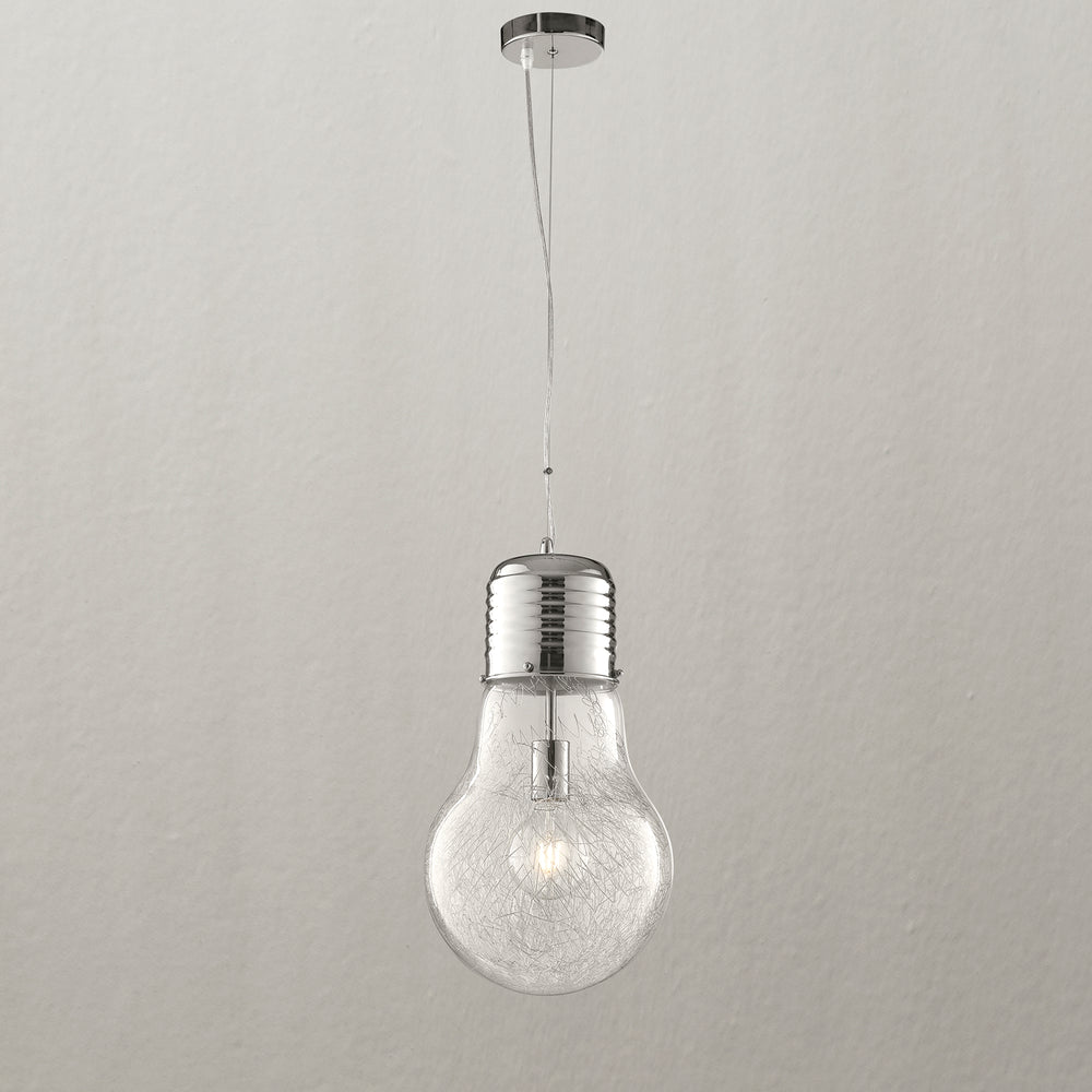 SOSPENSIONE LAMPADINA CROMO 1XE27 30X120CM