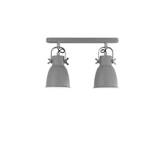 "Applique LEGEND in metallo grigio con interno bianco a due luci orientabili"