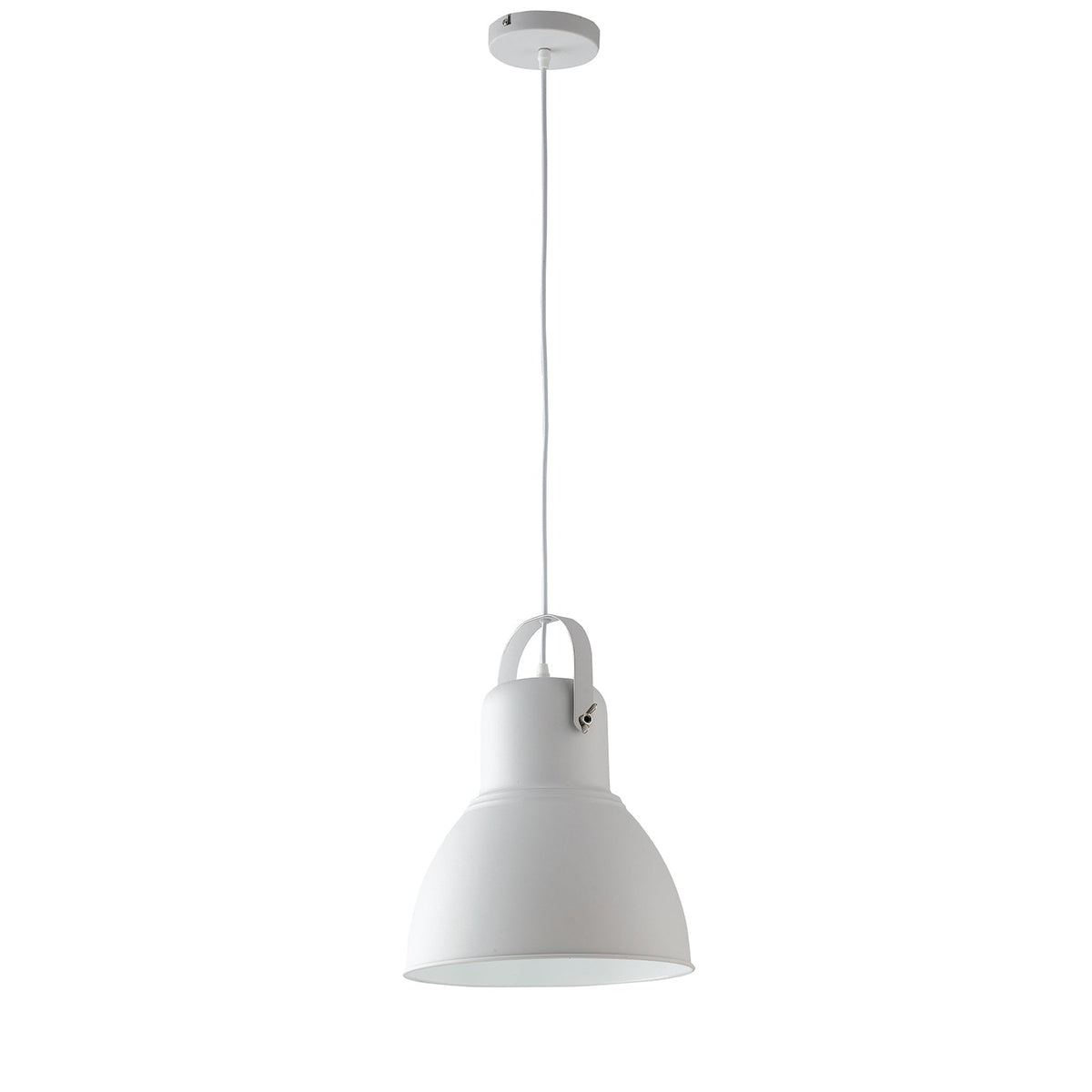 "Sospensione LEGEND in metallo bianco con finiture nichel - 1 punto luce"