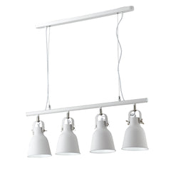 "Sospensione LEGEND in metallo bianco con finiture nichel 4 punti luce"