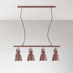 SOSPENSIONE LEGEND CORTEN/RAME 4XE27 85,5X15,5X179CM