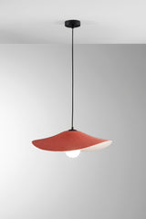 SOSPENSIONE LENGLEN IN FELTRO ARANCIONE CAVO 2M PARALUME 50CM 1XE27