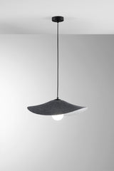 SOSPENSIONE LENGLEN IN FELTRO NERO CAVO 2M PARALUME 50CM 1XE27