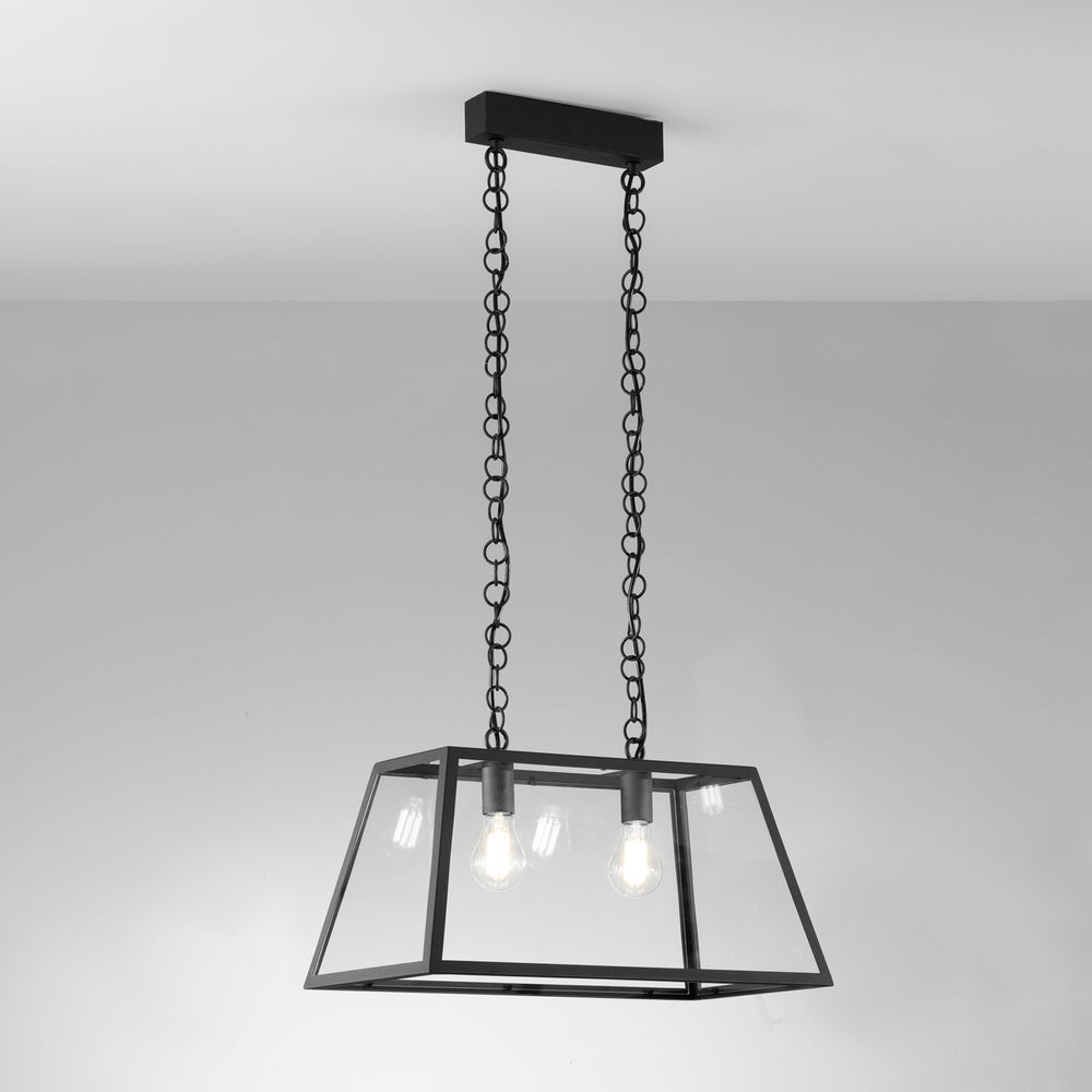 SOSPENSIONE LEXINGTON NERA 2XE27 57X30X111CM