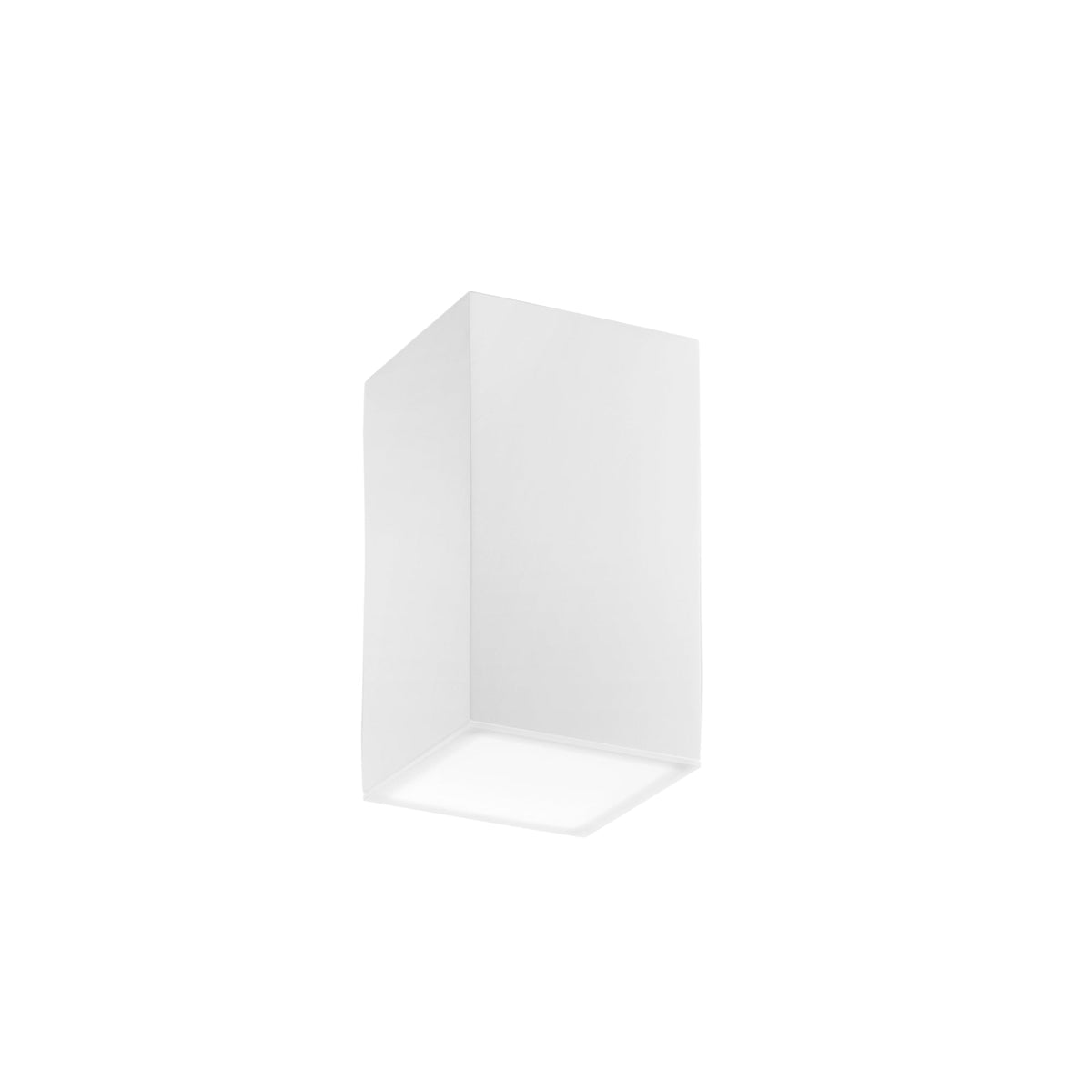 "Plafoniera LIVING rettangolare in gesso bianco verniciabile h20 x11 cm."