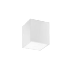"Plafoniera LIVING quadrata in gesso bianco verniciabile 14 cm."
