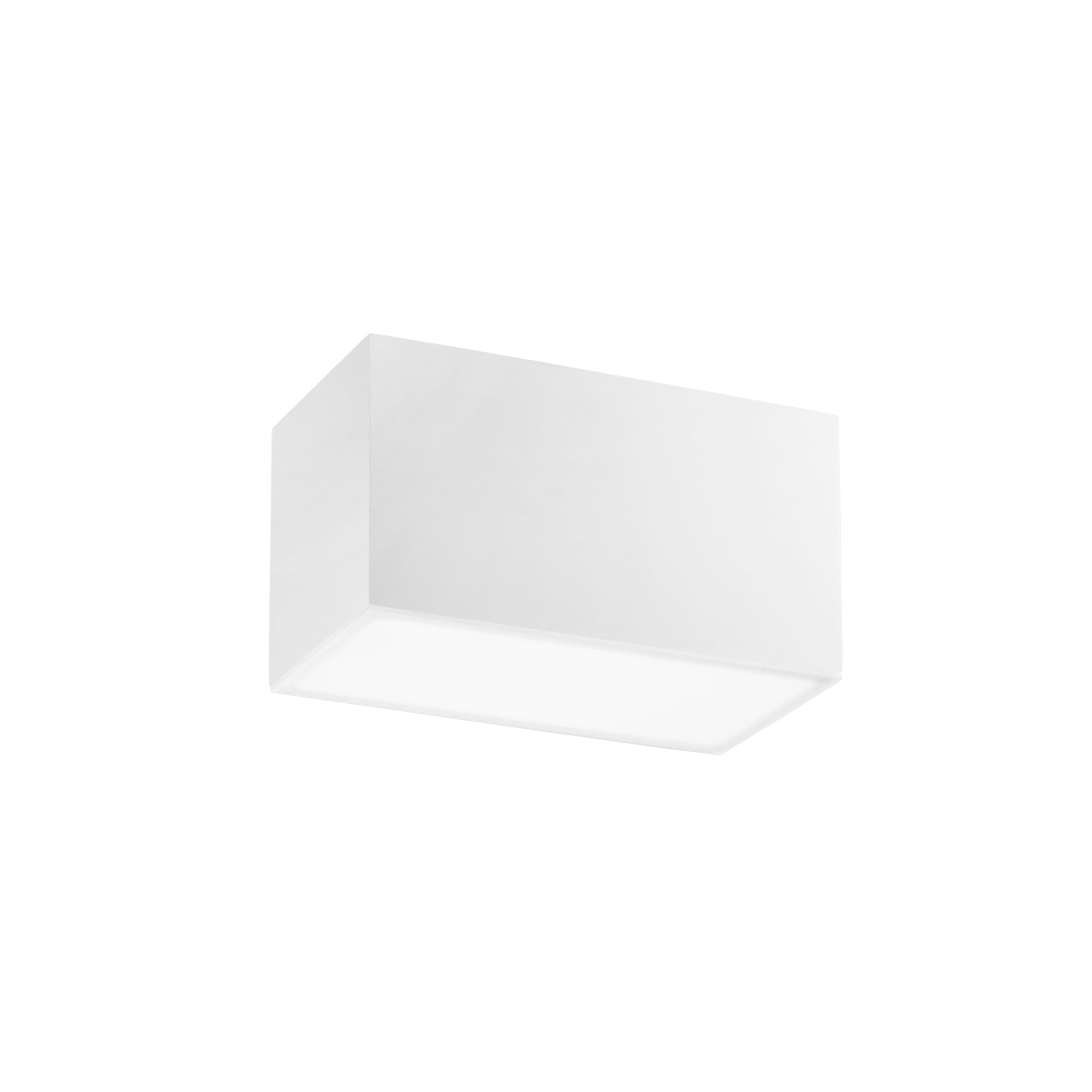 "Plafoniera LIVING rettangolare in gesso bianco verniciabile h13 x 23 cm."