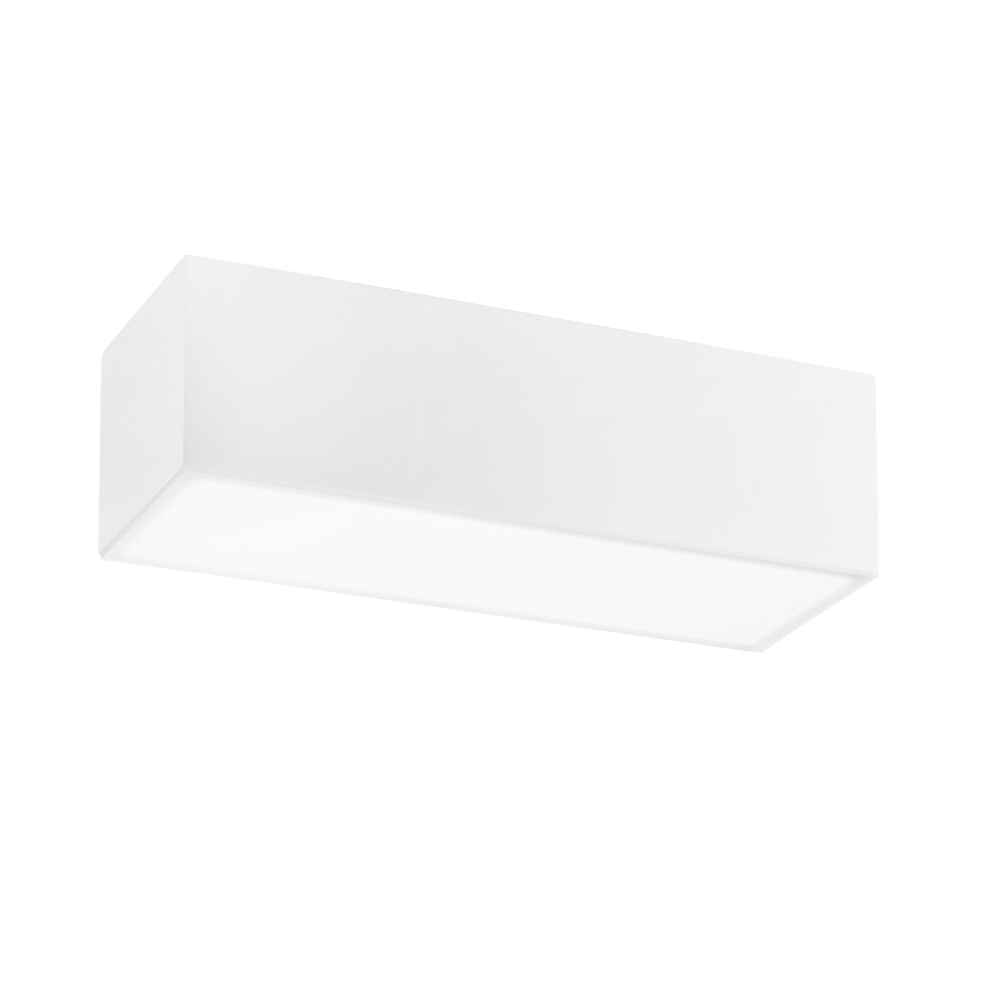 "Plafoniera LIVING rettangolare in gesso bianco verniciabile h13 x 36 cm."