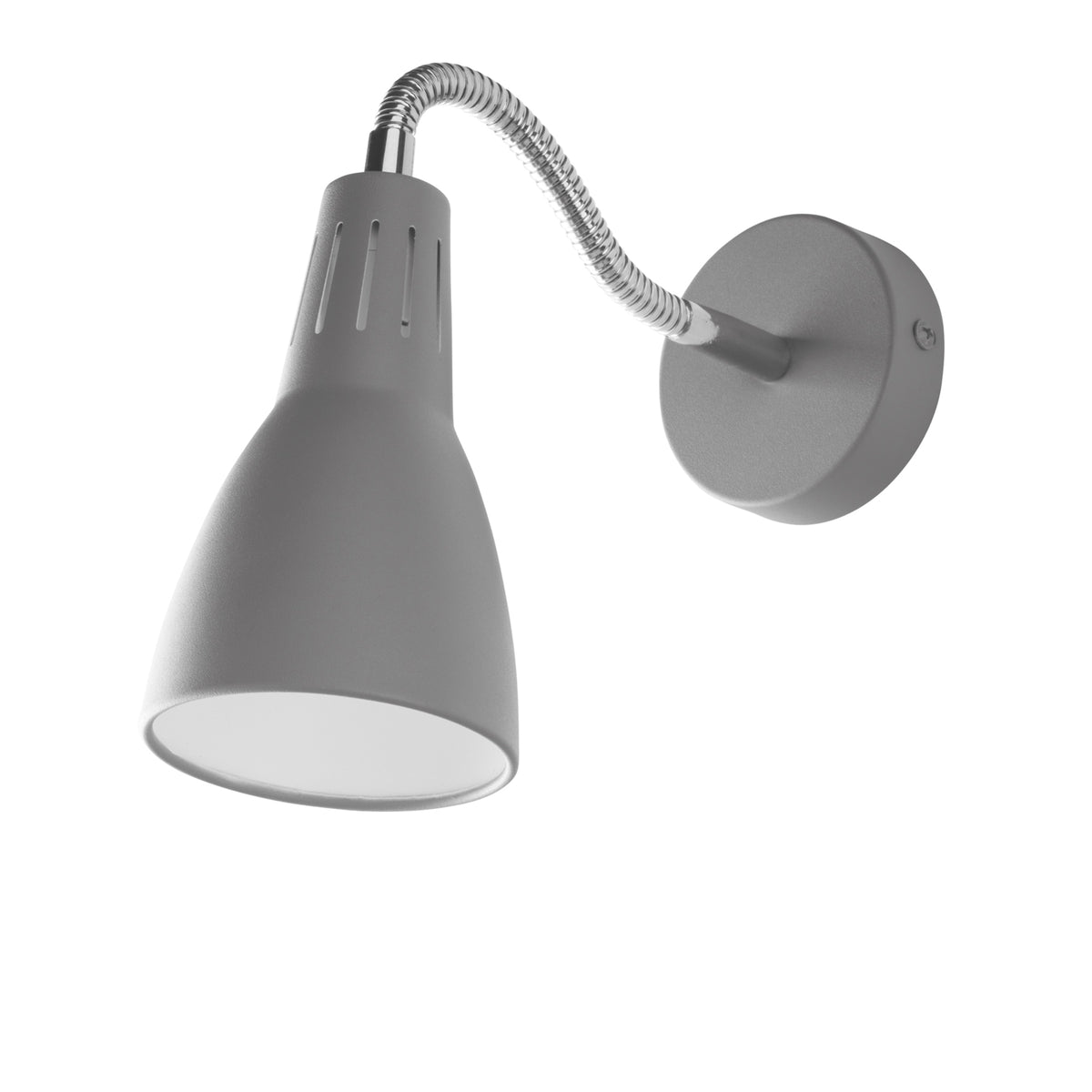 "Applique LOGIKO in metallo grigio con diffusore orientabile"