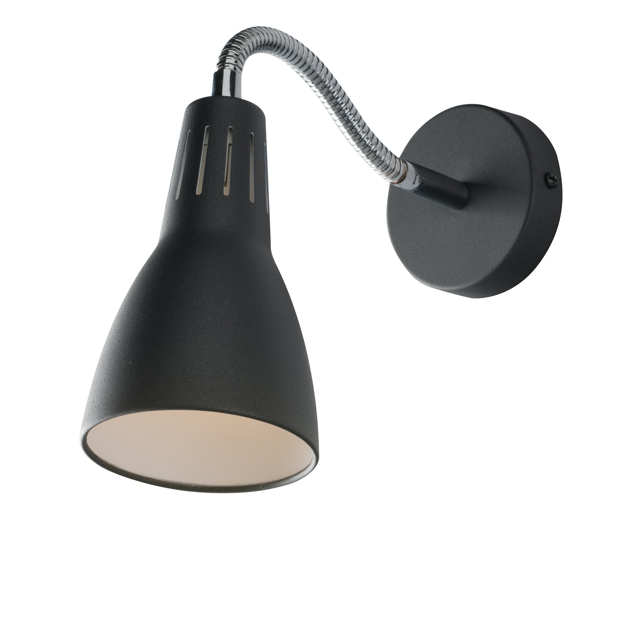 "Applique LOGIKO in metallo nero con diffusore orientabile"
