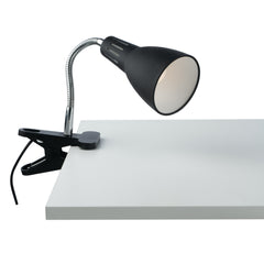 "Applique LOGIKO in metallo nero con diffusore orientabile e pinza"