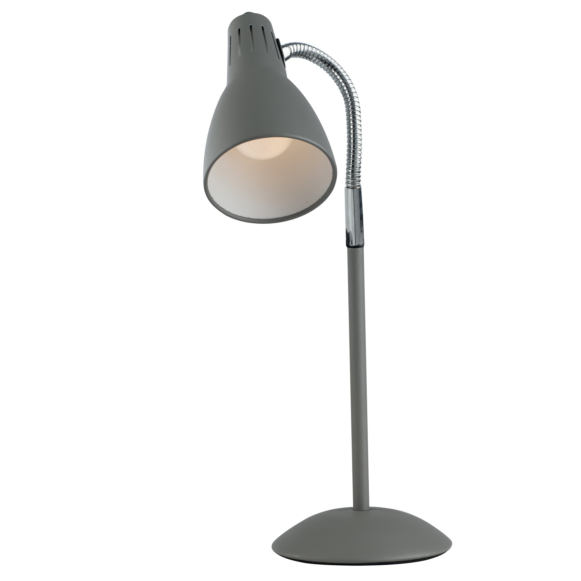 "Lampada da tavolo LOGIKO in metallo grigio con diffusore orientabile"