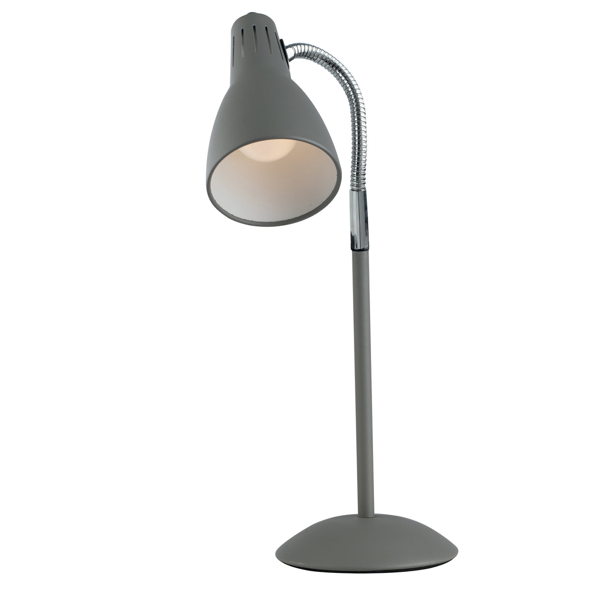 "Lampada da tavolo LOGIKO in metallo grigio con diffusore orientabile"