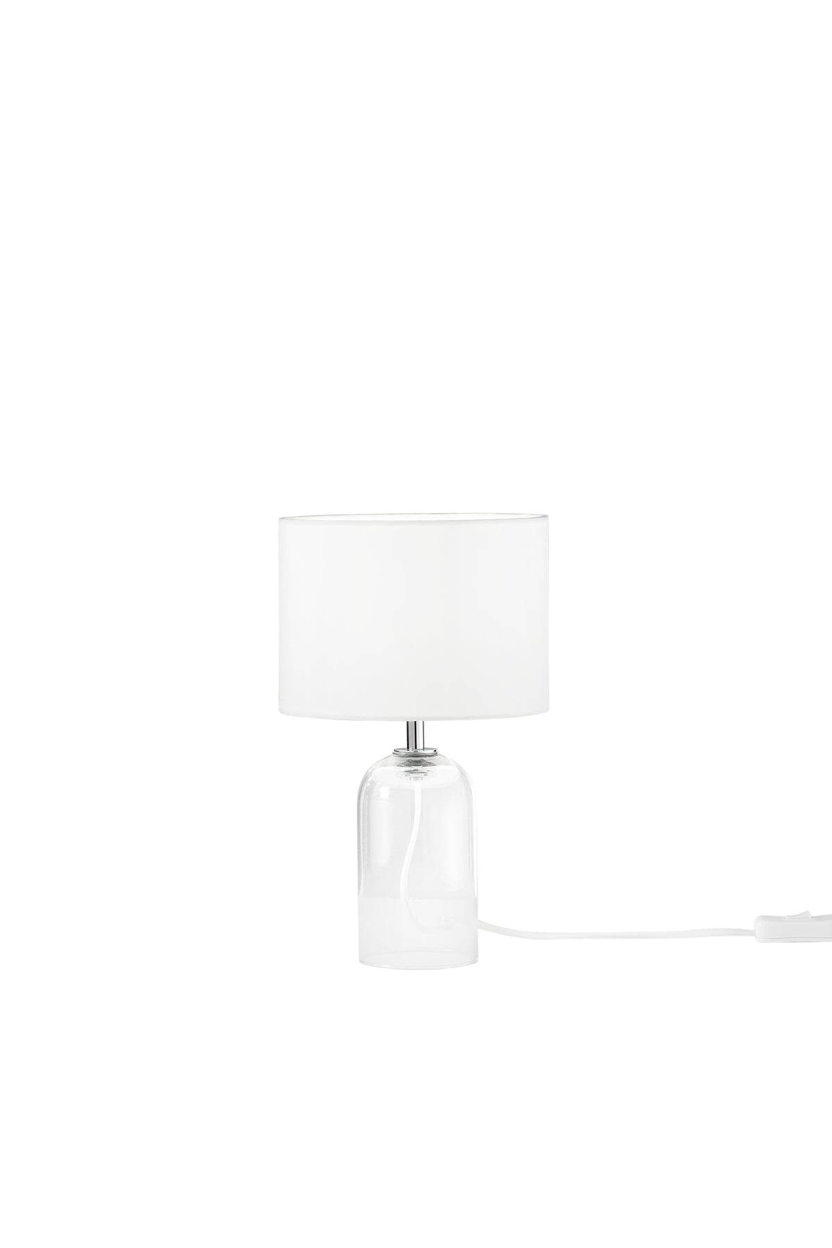 LUME LONDON BIANCO IN VETRO E PARALUME IN TESSUTO 1XE14 STRUTTURA D18X30.1CM PARALUME D18X15CM