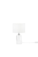 LUME LONDON BIANCO IN VETRO E PARALUME IN TESSUTO 1XE14 STRUTTURA D18X30.1CM PARALUME D18X15CM