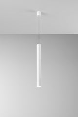 SOSPENSIONE LORD BIANCA IN ACCIAIO+ALLUMINIO 1XGU10 25W 10X10X255CM
