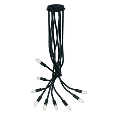 "Plafoniera LOVER in metallo bianco con 9 bracci flessibile"