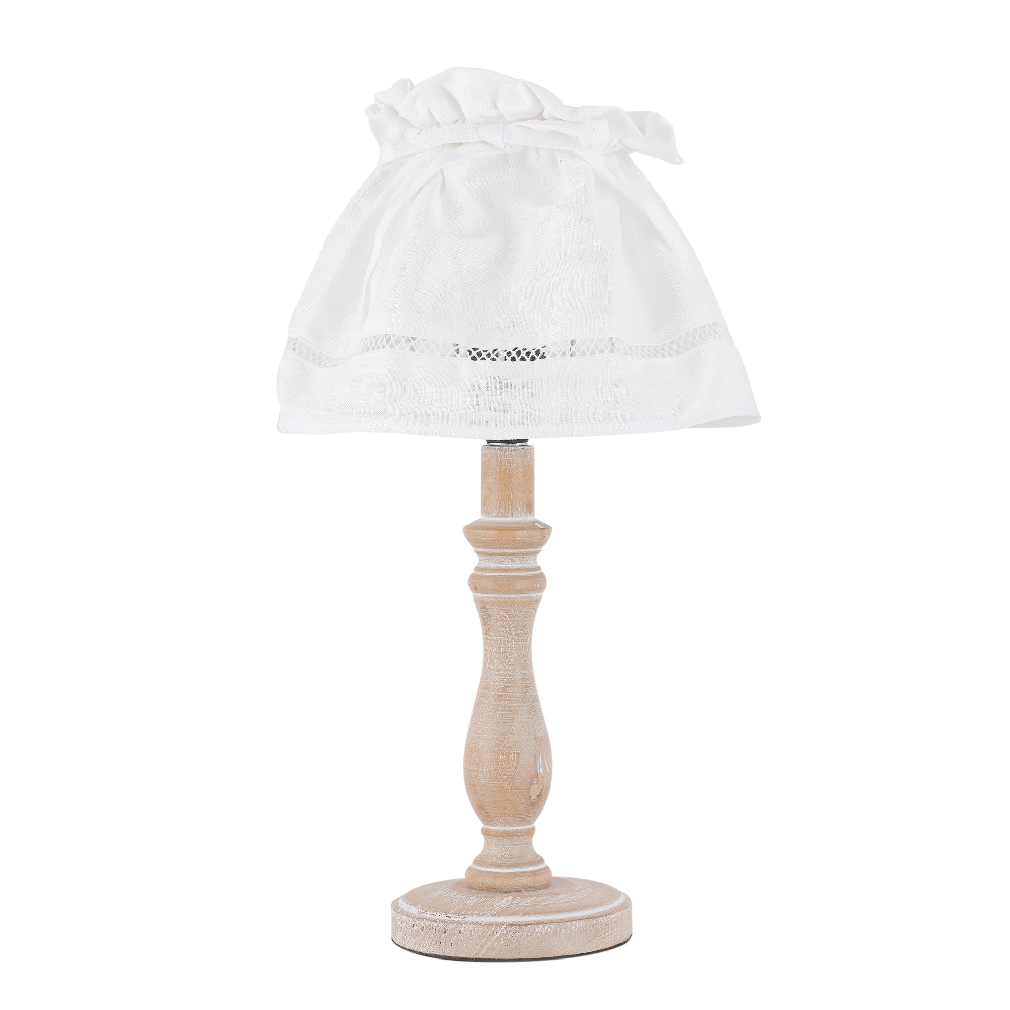 "Base lampada da tavolo LULLABY bianca in legno 26 cm, 10 cm Ø."