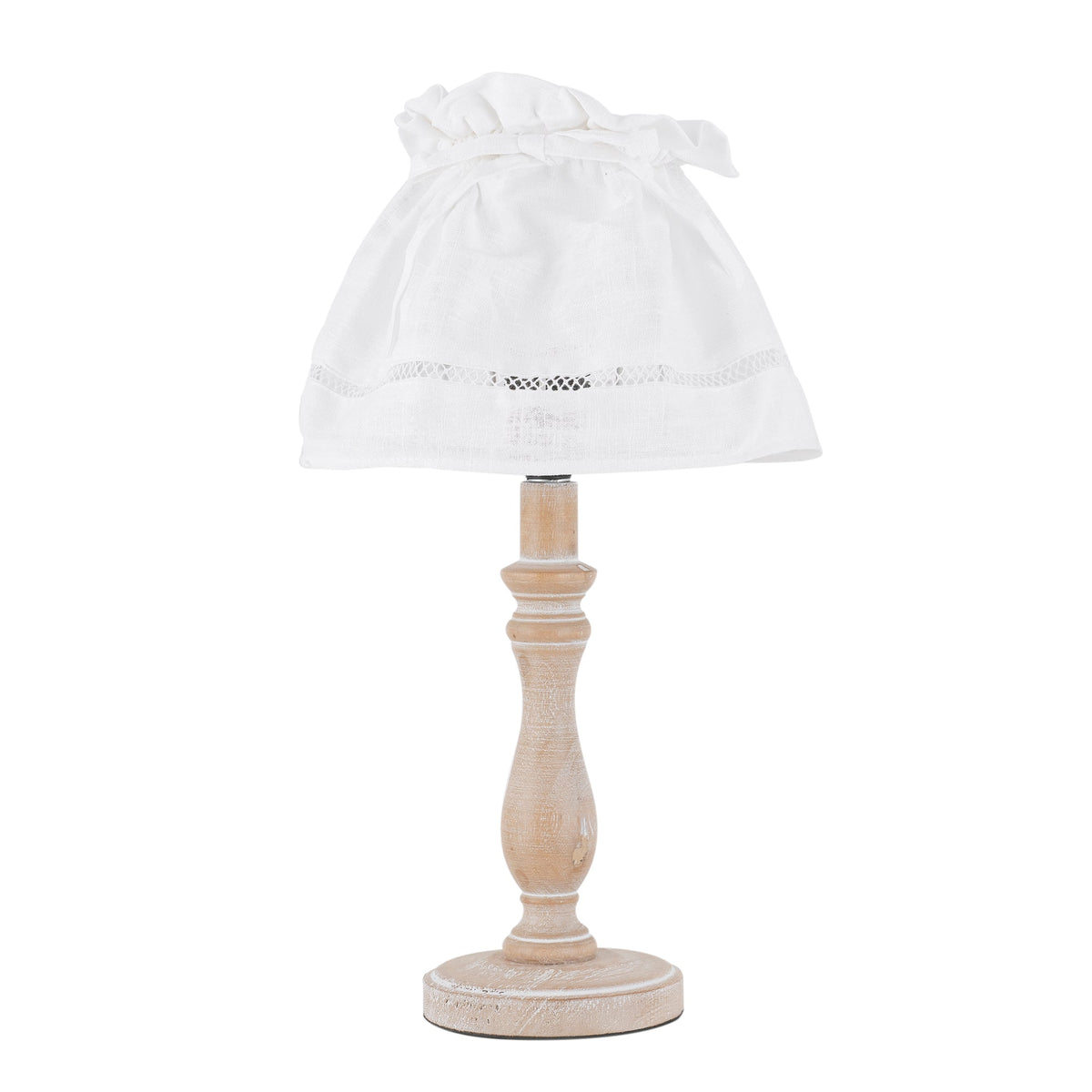 "Base lampada da tavolo LULLABY bianca in legno 26 cm, 10 cm Ø."