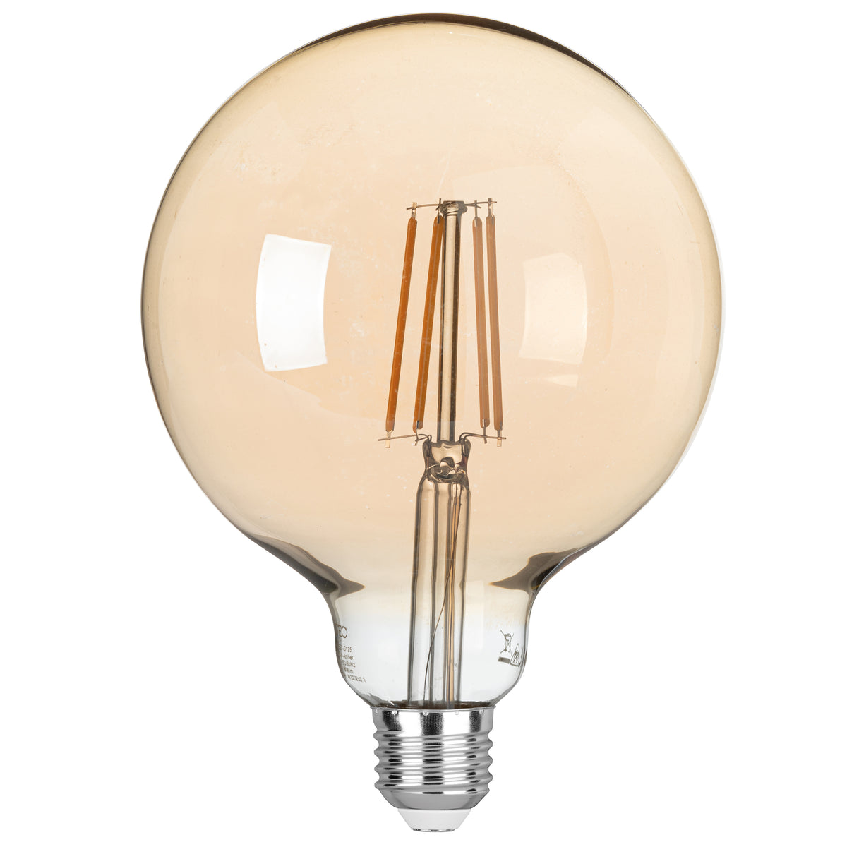 Lampadina LED a filamento G125 vetro ambrato E27  8W  806 lm 2500K