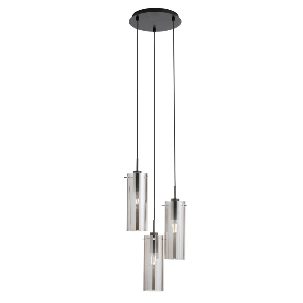 SOSPENSIONE MAGIC NERA/FUME' 3XE27 27,3X27,3X150CM