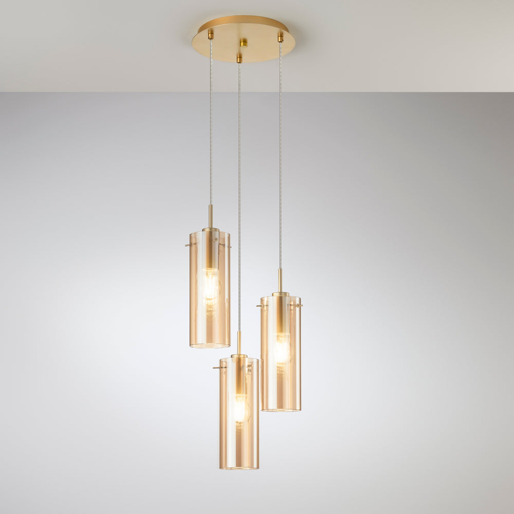 SOSPENSIONE MAGIC ORO/AMBRA 3XE27 27,3X27,3X150CM