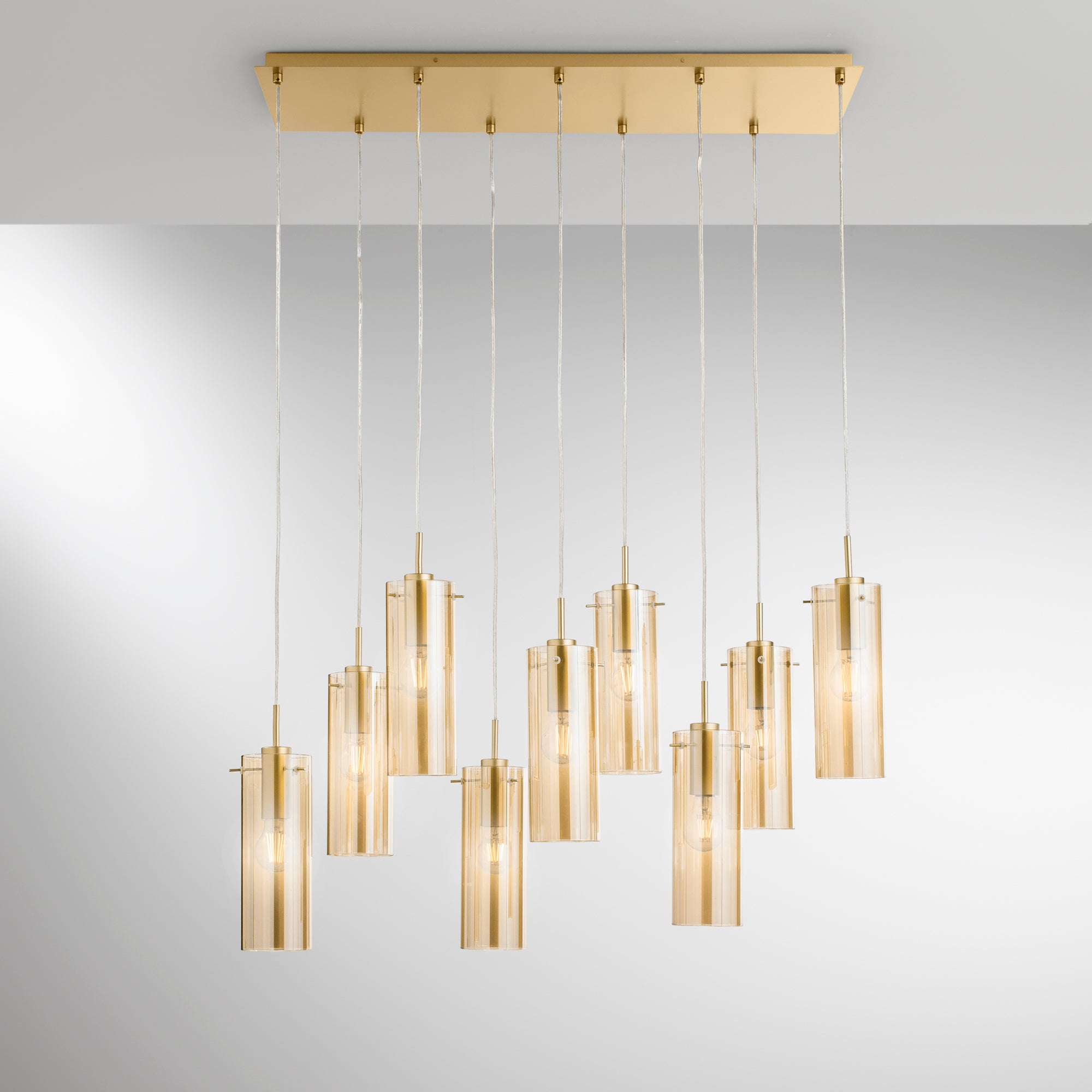 SOSPENSIONE MAGIC ORO/AMBRA 9XE27 90X30X150CM