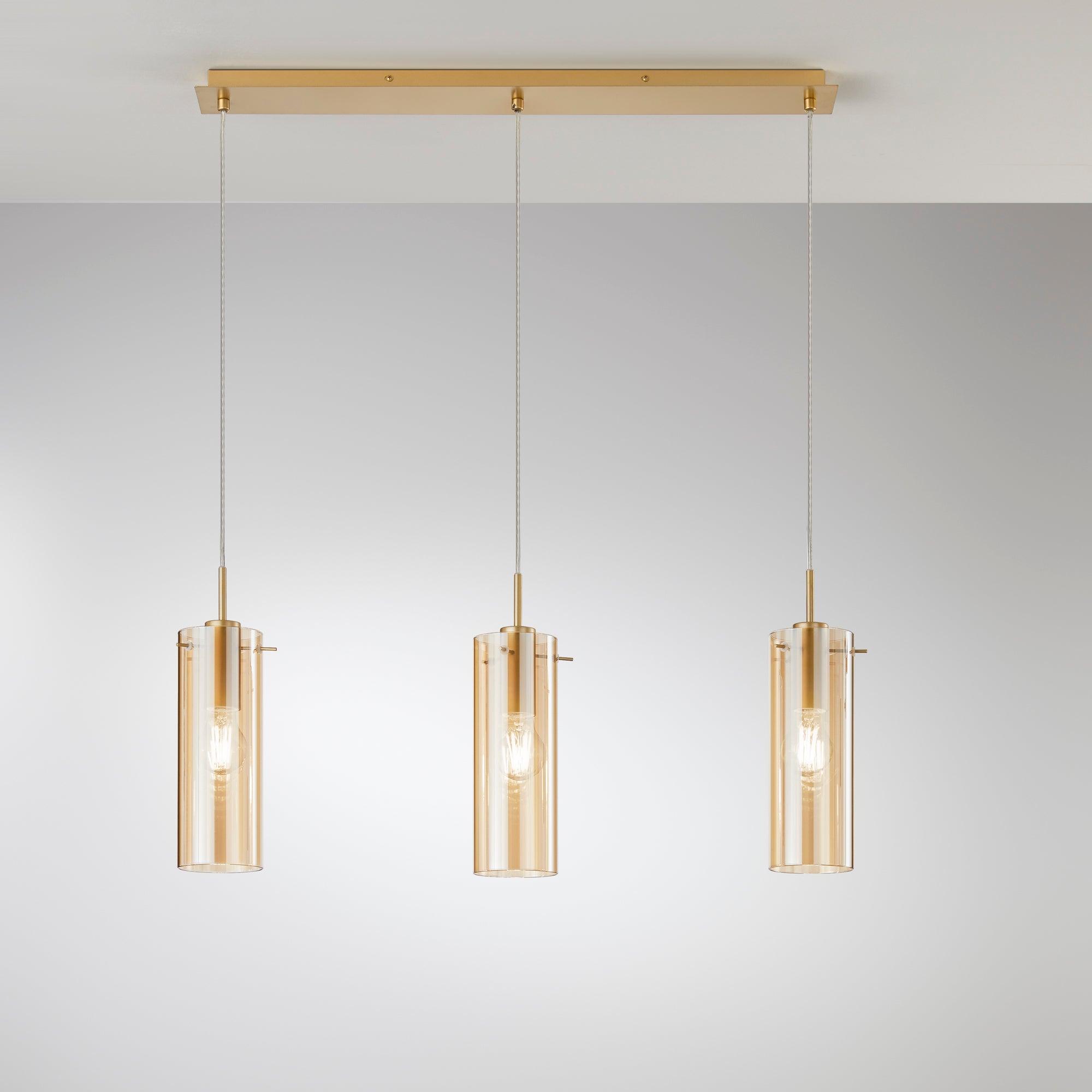 SOSPENSIONE MAGIC ORO/AMBRA 3XE27 79X10X150CM
