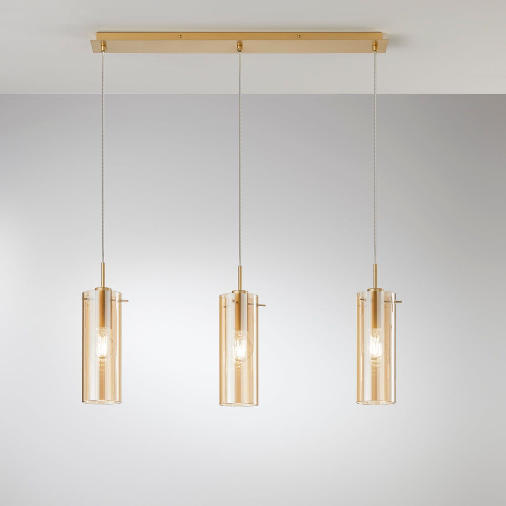 SOSPENSIONE MAGIC ORO/AMBRA 3XE27 79X10X150CM