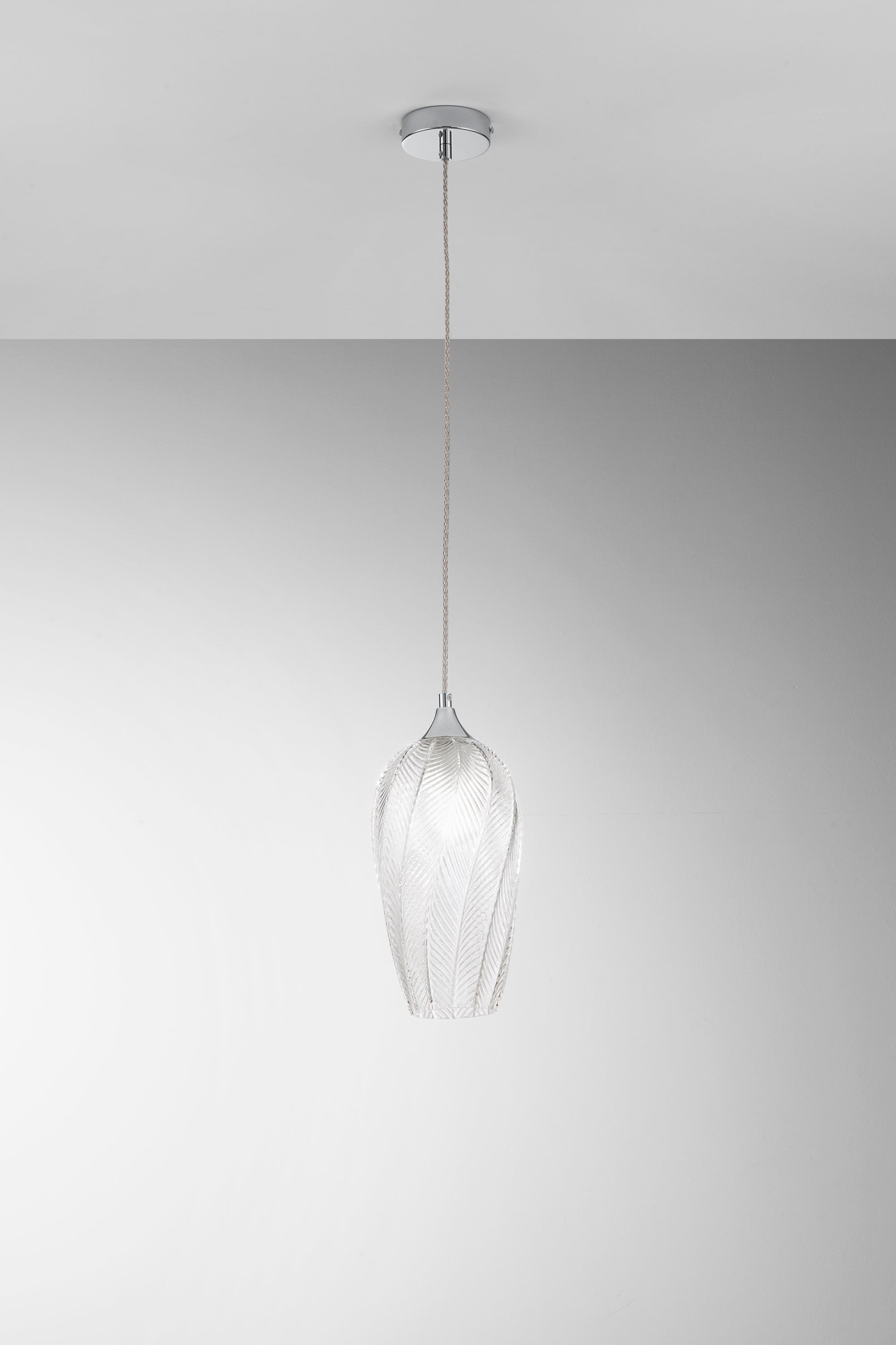 SOSPENSIONE MAJESTY TRASPARENTE IN VETRO 1XE27 16X120CM