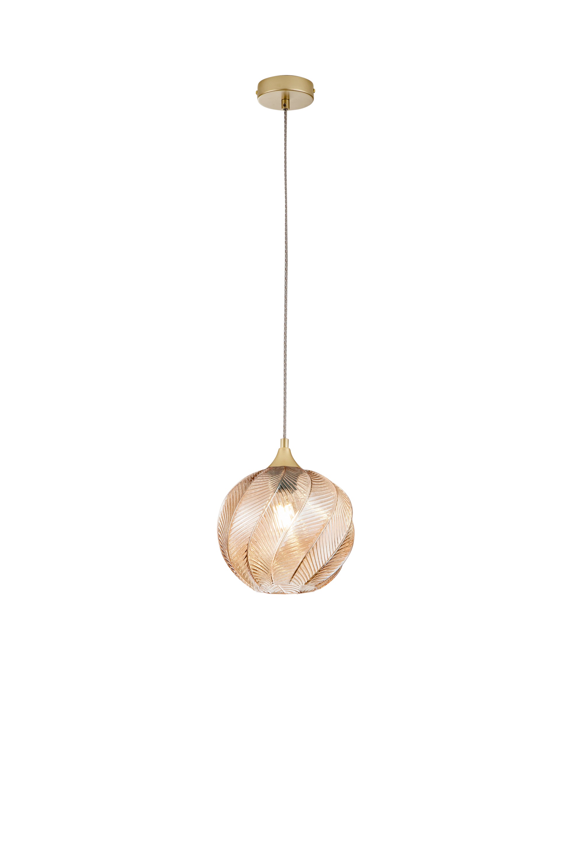 SOSPENSIONE MAJESTY AMBRA IN VETRO 1XE27 23X120CM