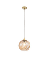 SOSPENSIONE MAJESTY AMBRA IN VETRO 1XE27 23X120CM