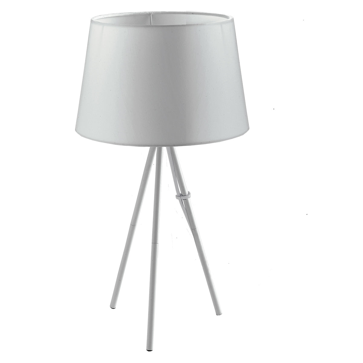 "Lampada da tavolo MARILYN in metallo bianco con paralume in cotone"