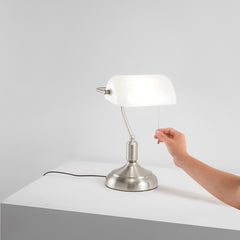 LAMPADA DA TAVOLO MARSHALL BIANCOLATTE 1XE27 26X18X40CM