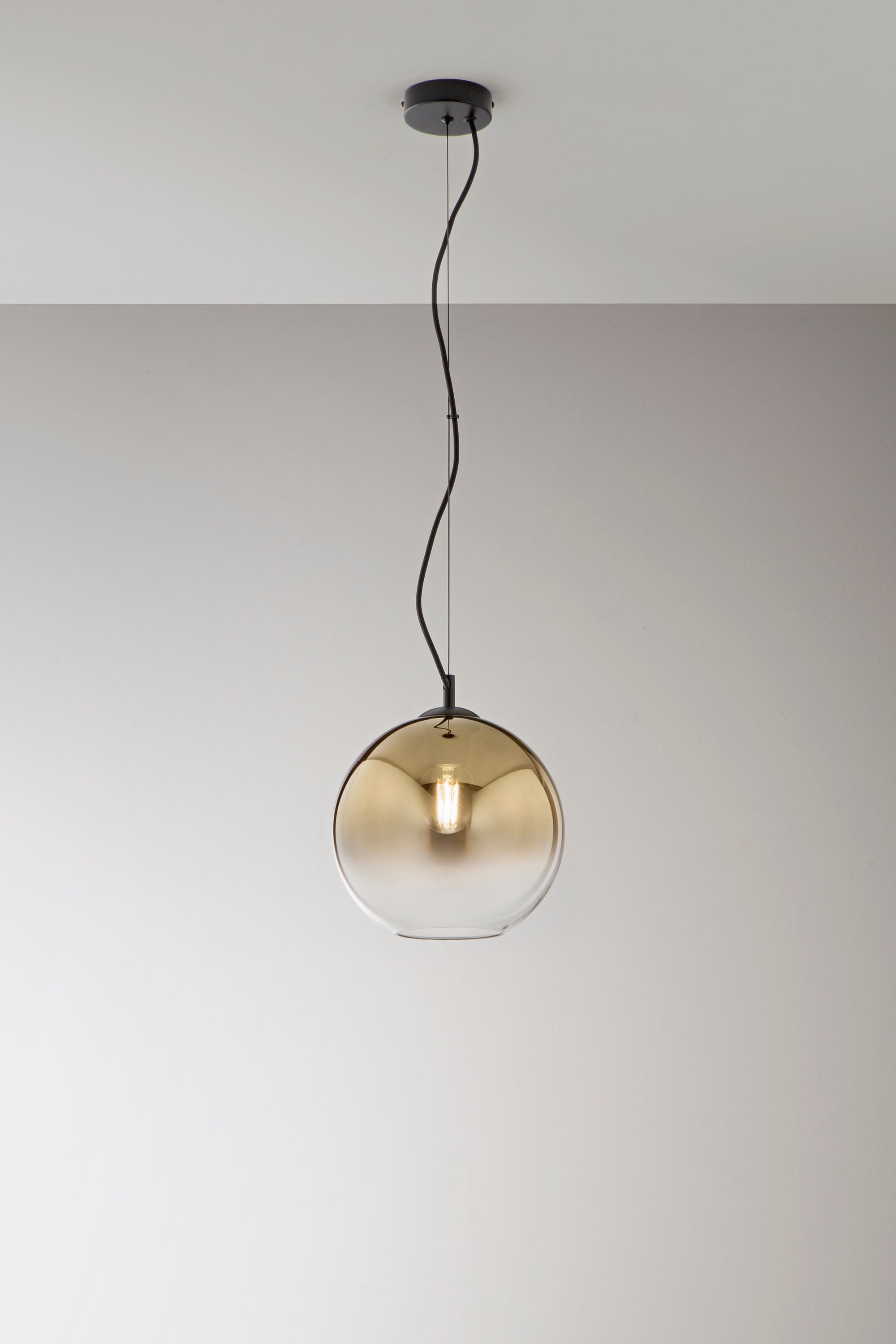 SOSPENSIONE MARTE ORO IN VETRO 1XE27 25X120CM