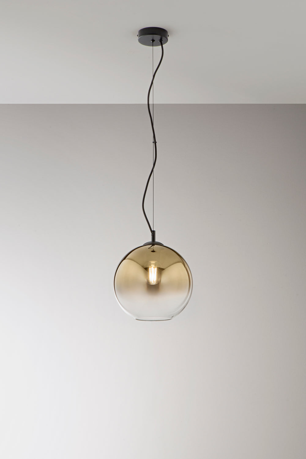 SOSPENSIONE MARTE ORO IN VETRO 1XE27 25X120CM