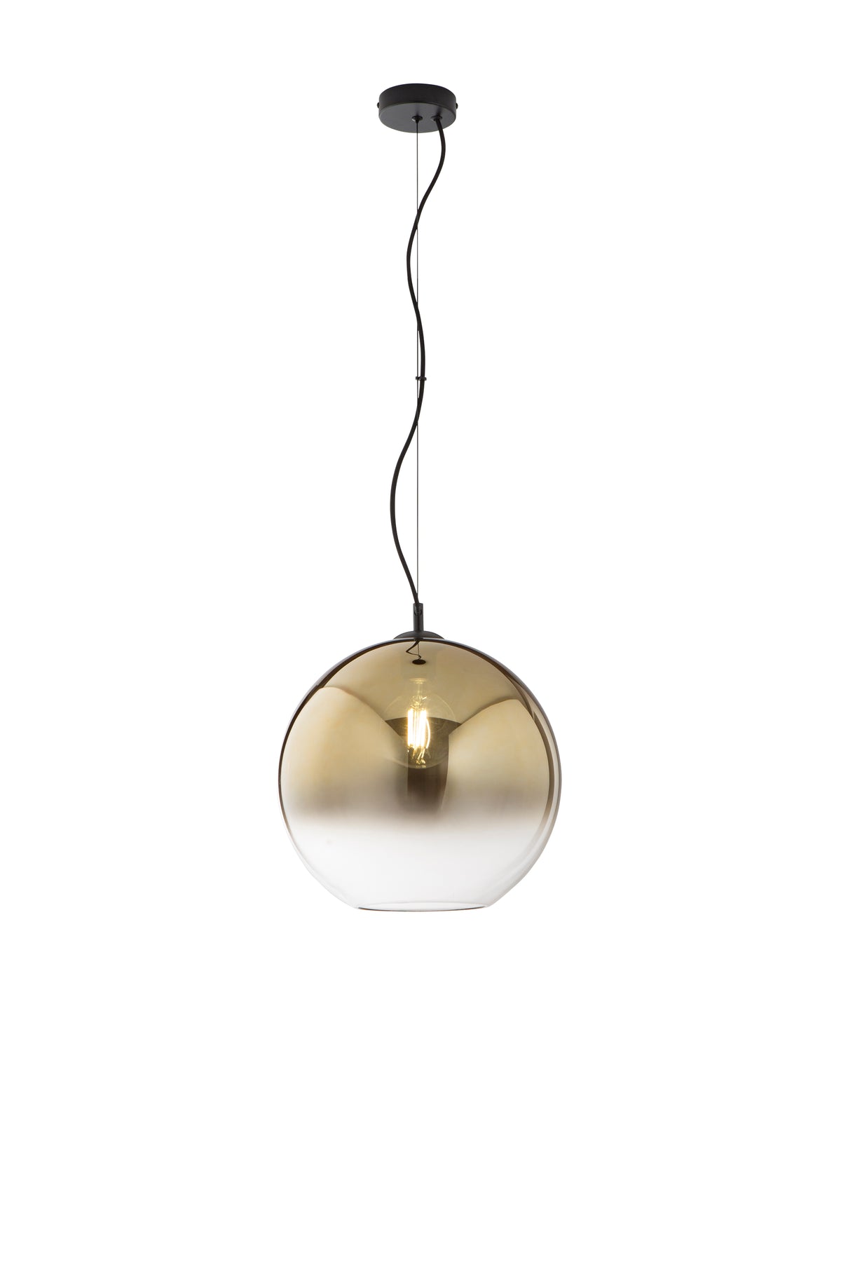 "Sospensione MARTE in vetro oro con decoro sfumato, 1 punto luce h 156,7cm. 35cm. Ø"